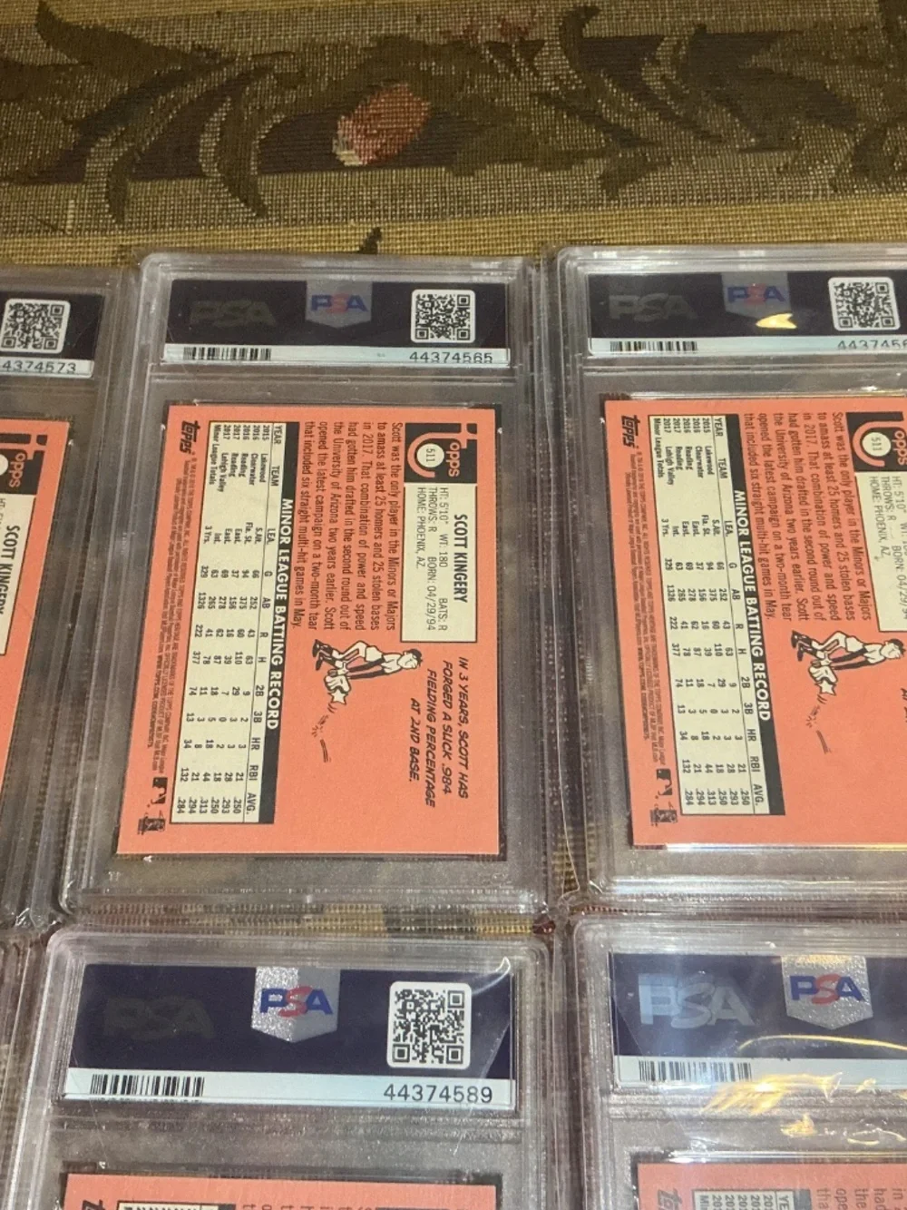 1 Scott Kingery 2018 Topps Heritage #511 rookie card Graded PSA 10